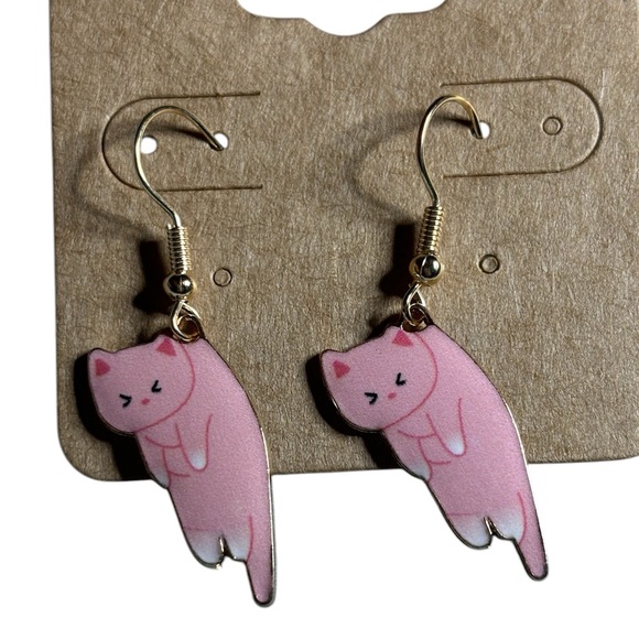 Colorful Cat Dangle Earrings NWOT - Picture 2 of 8